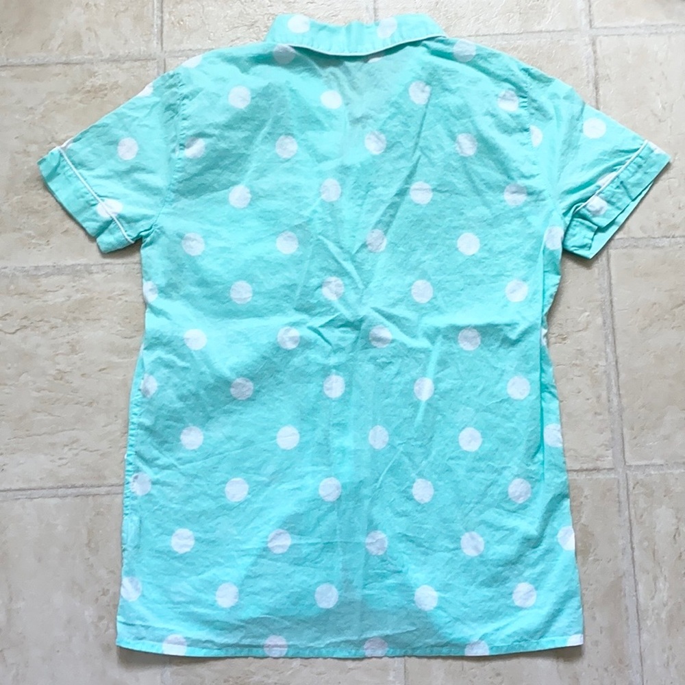 J. Crew Mint Green Polka Dot Pajama Top - Picture 4 of 4